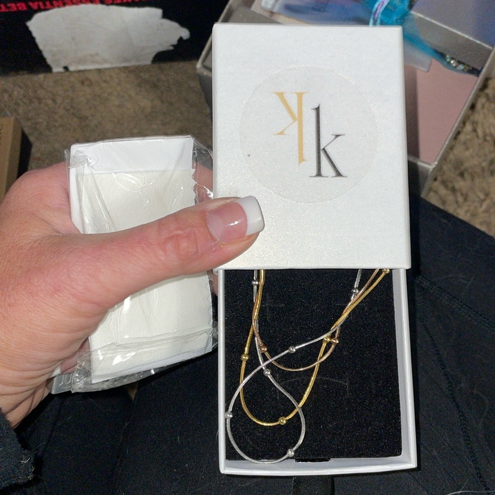BNWB KK Tri colored Chain Necklace - Silver, Roségold and Gold
